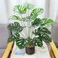 Artificial Monstera Plant Indoor, Artificial Tall Plant 18 Branches in Pot, Large Faux Monstera Plant Real Touch Green Fake Plants for Bedroom Office Garden Wedding Party Deco 1M