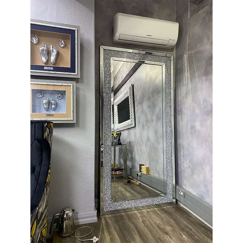Crushed Diamond Large Rectangular Glass Mirror 2x1M Various Options