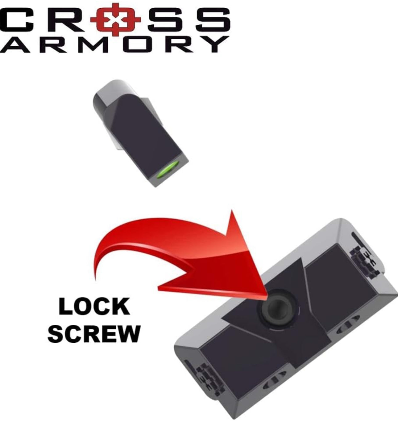 Glow in The Dark Night Sights Compatible with Glock- Standard Height - Black