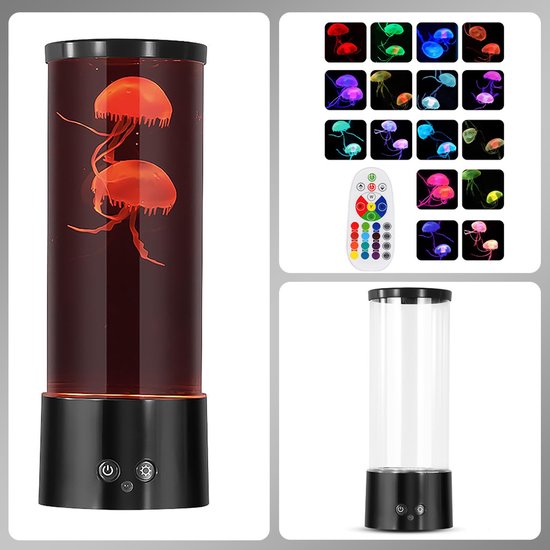 MHOME Jellyfish Lamp LED Night Light 16 Colors Remote Control
