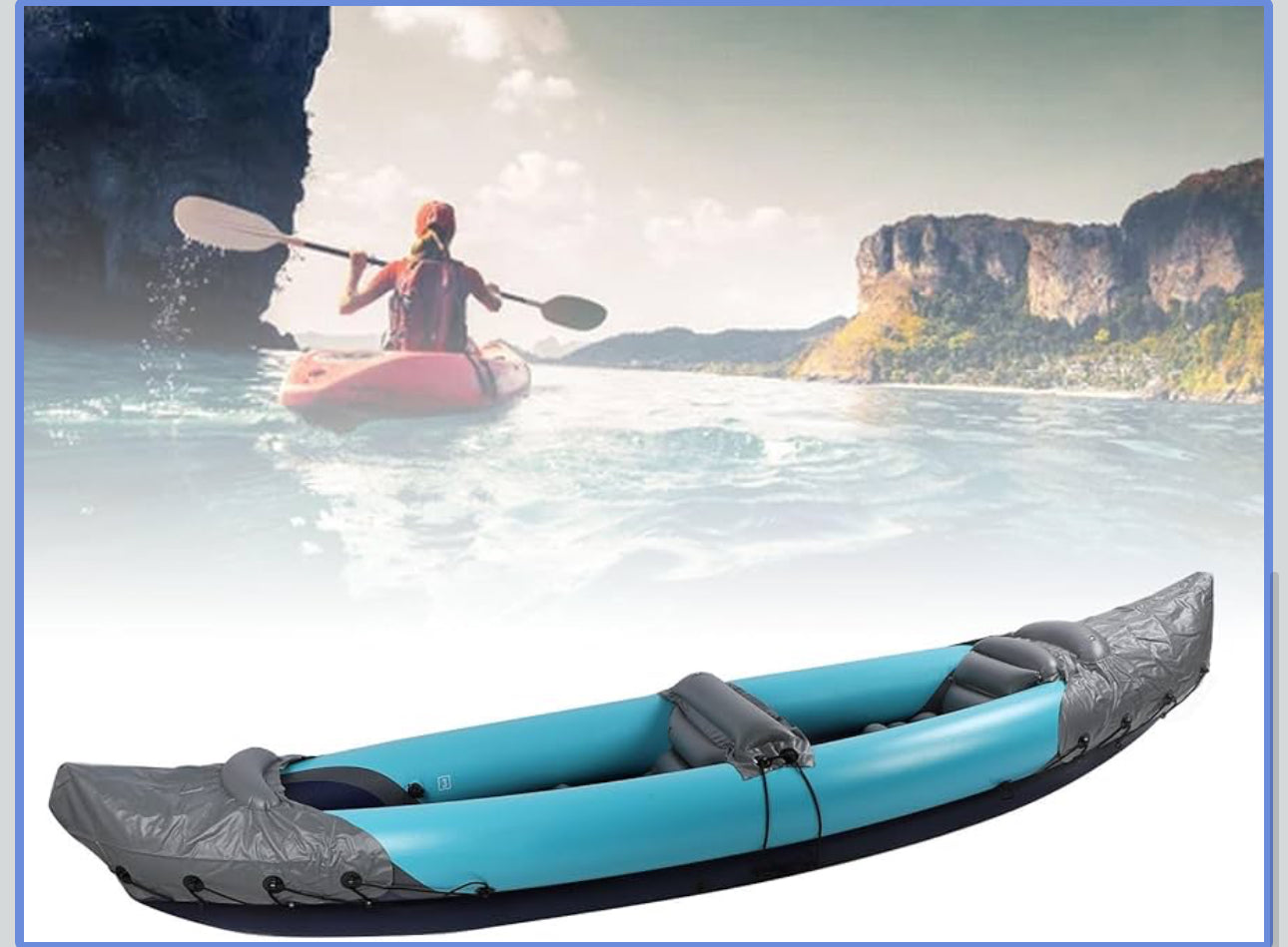 2 Person Inflatable Kayak Set, Thickened PVC Inflatable Canoe With Inflatable Seat Cushion, Hand Pump, Kayak Paddles & Storage Carry Bag, Foldable Kayak For Adults, Kids- Various Options