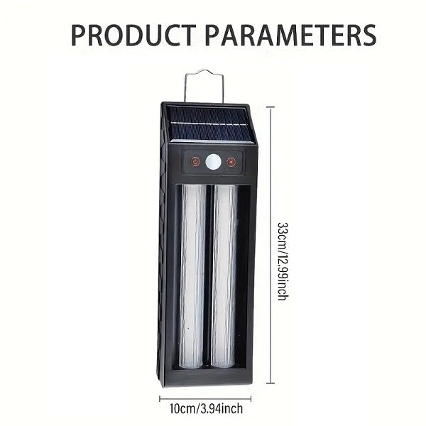 MTech Solar Powered Sensor Double Wall Light With Hanging Hook 1200mah Battery 18W 2pc