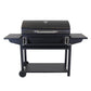 MHome Deluxe Charcoal Barbecue Trolley Grill With Cast Iron Grates & Side Tables