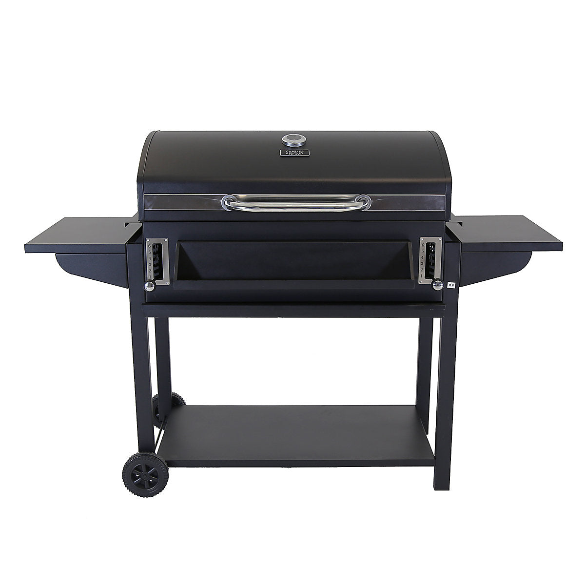 MHome Deluxe Charcoal Barbecue Trolley Grill With Cast Iron Grates & Side Tables