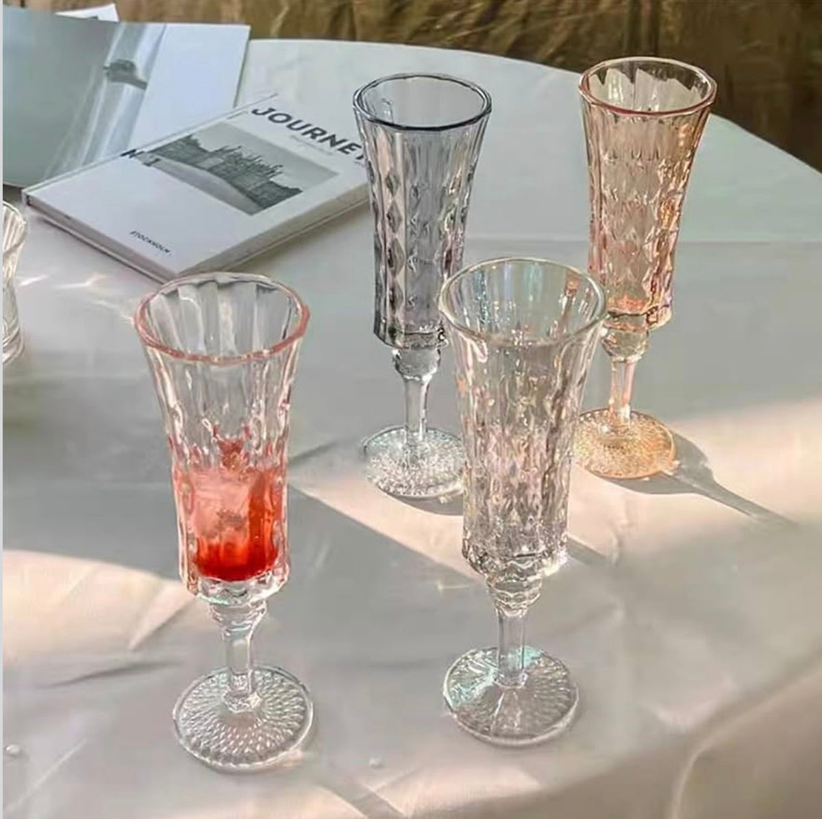 MHome Fluted Champagne Glass Set 6pc