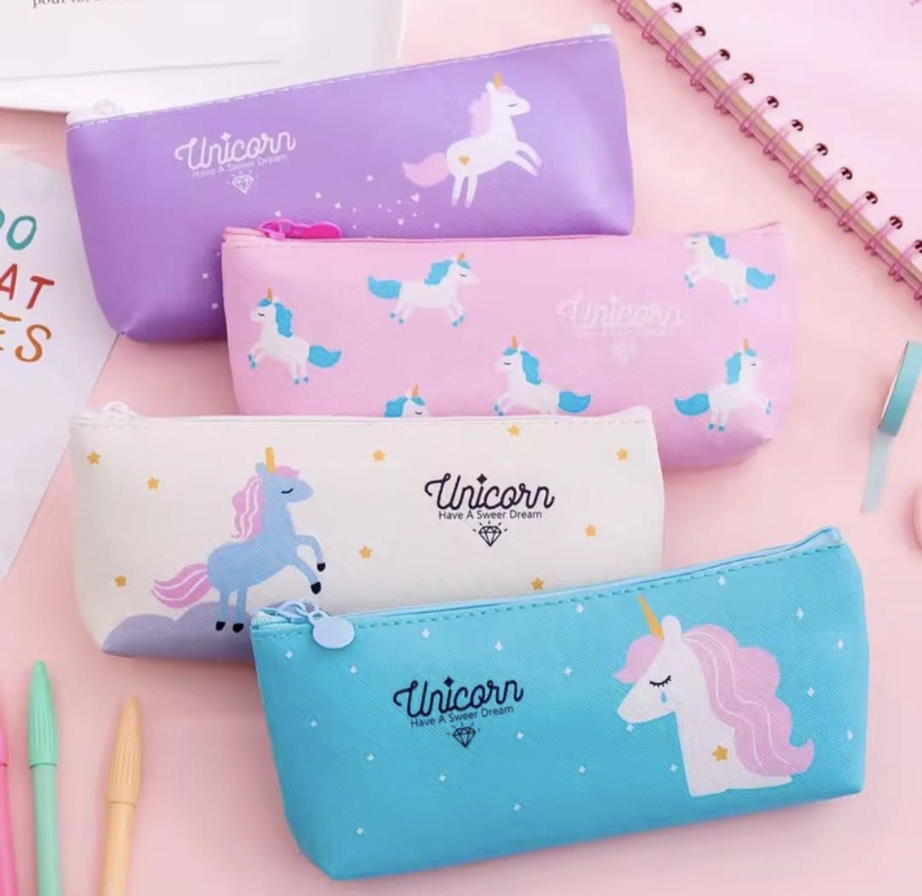 Kids Back To School Unicorn Pencil Cases