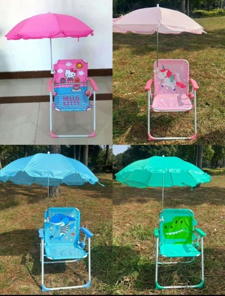 MBaby Kids Folding Animal Chair – Lightweight, Portable & Adorable With Umbrella- Various Colours