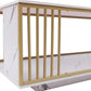 MFurn Nordic 2-Tier Storage End Table – Rectangular Coffee Table with Gold Frame