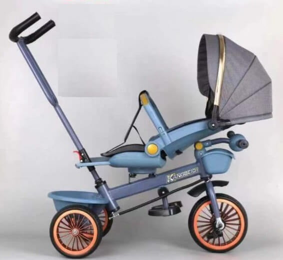MBaby Tricycle Stroller Rotatable and Reclining Baby Carriage Foldable