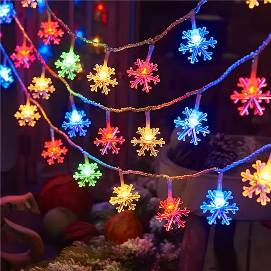 MHome Solar Snowflake String Lights 8 Modes Waterproof Outdoor For Garden Patio Christmas Decoration-20LED 5M