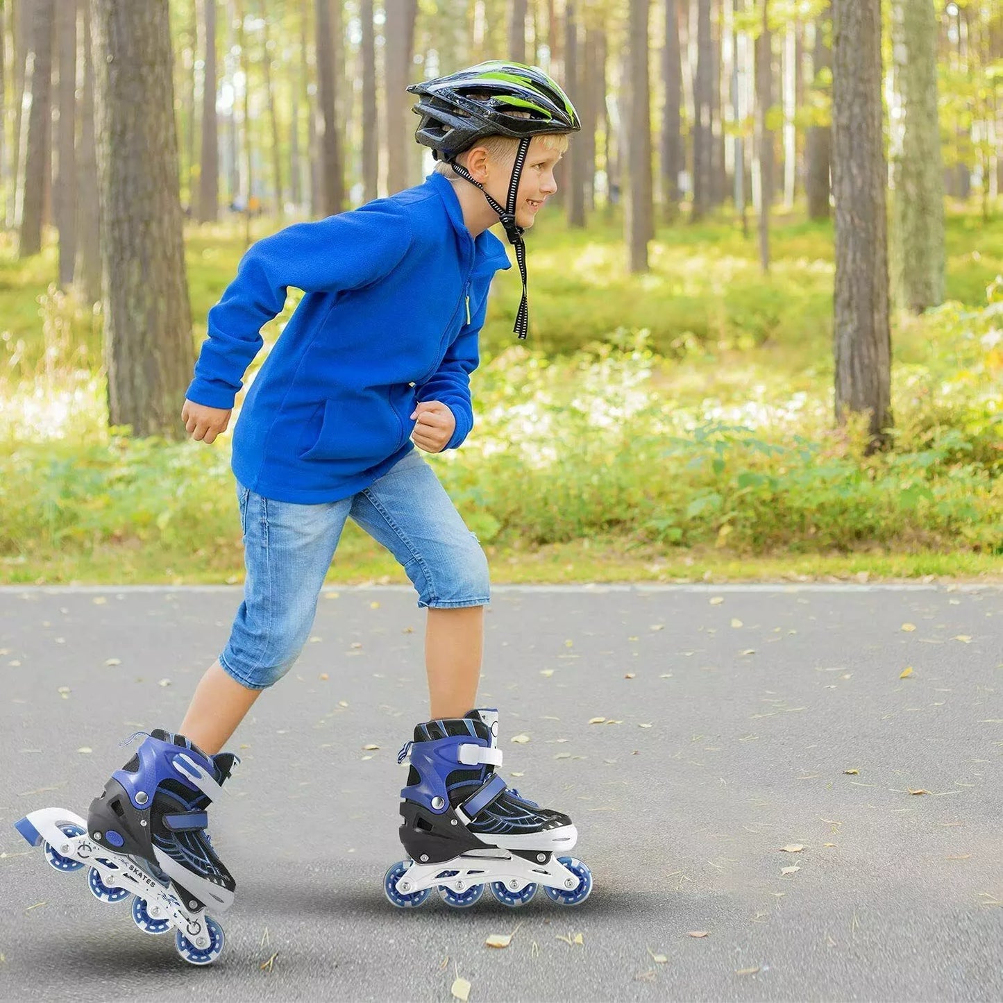 Adjustable Inline Skates Roller Blades w/Flashing Wheels Teens/Kids