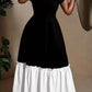 Ladies Two-Tone Ruffle-Sleeve Tiered Maxi Dress-Various Colours