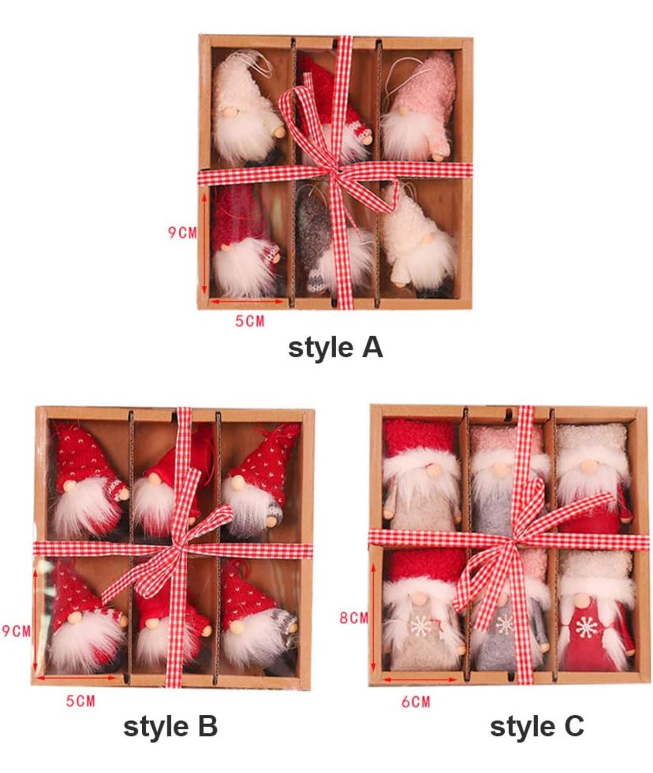 Christmas Decoration Box 6 Dolls Pendant Tree Hanging Ornaments Christmas Crafts Elves Decorations - Various Options