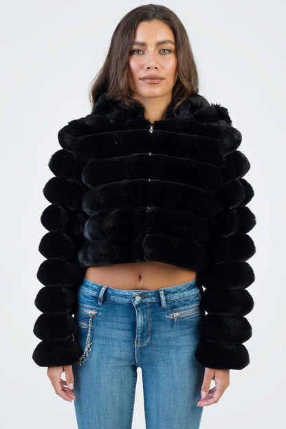Ladies Quilted Faux Fur Jackets-Various Colours