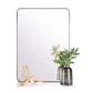Contemporary Chrome Metal Framed Rectangle Bathroom Vanity Mirror 80x120cm