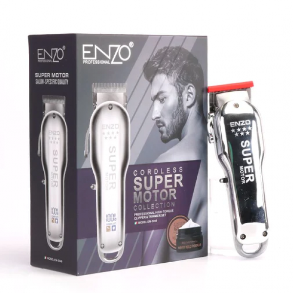 ENZO Professional Recharge Trimmer Cordless Super Motor Hair Clipper Kit