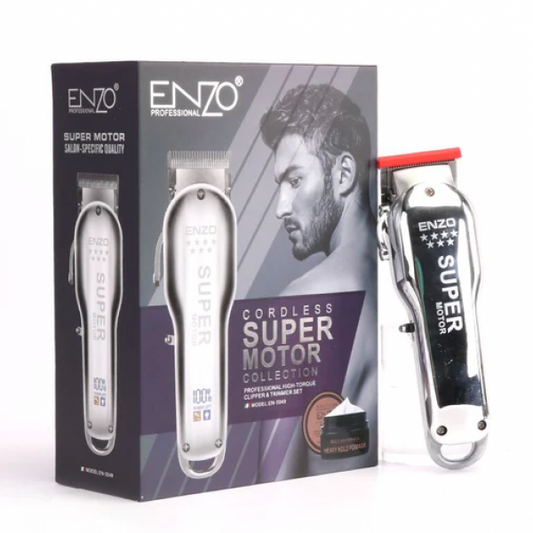 ENZO Professional Recharge Trimmer Cordless Super Motor Hair Clipper Kit