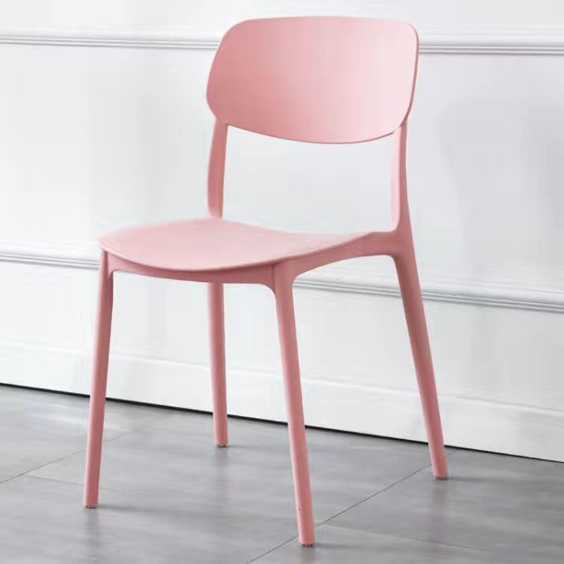 MFurn Contemporary Scandinavian Macaron Square Plastic Stackable Dining Chair Backrest For Dining Room-Various Colours