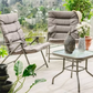 MFurn Ventura 3 Piece Folding Patio Set With Padded Chairs And Table