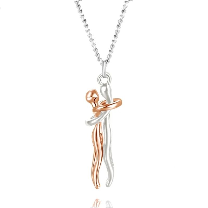 INFINITY Hug  Pendant Necklace Sterling Silver For Lovers