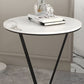 MFurn Contemporary End Accent Table – Marble Top with Metal Frame