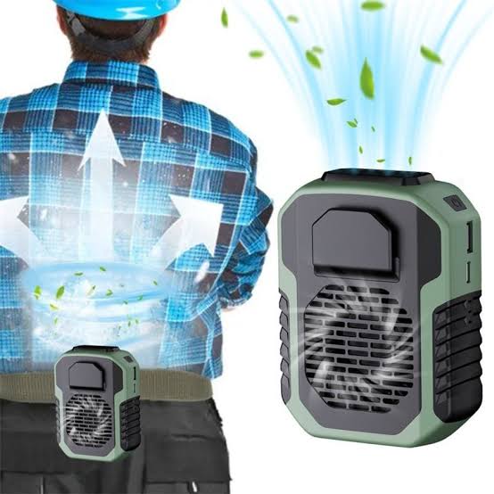 MTech 3-in-1 Portable Fan with Power Bank - USB Charging, 5000mAh Battery, Wearable Neck and Belt Design,Includes Lanyard, Portable Bladeless Waist Fan with Belt Clip - USB Charging, Multifunctional Cooling/Powerbank
