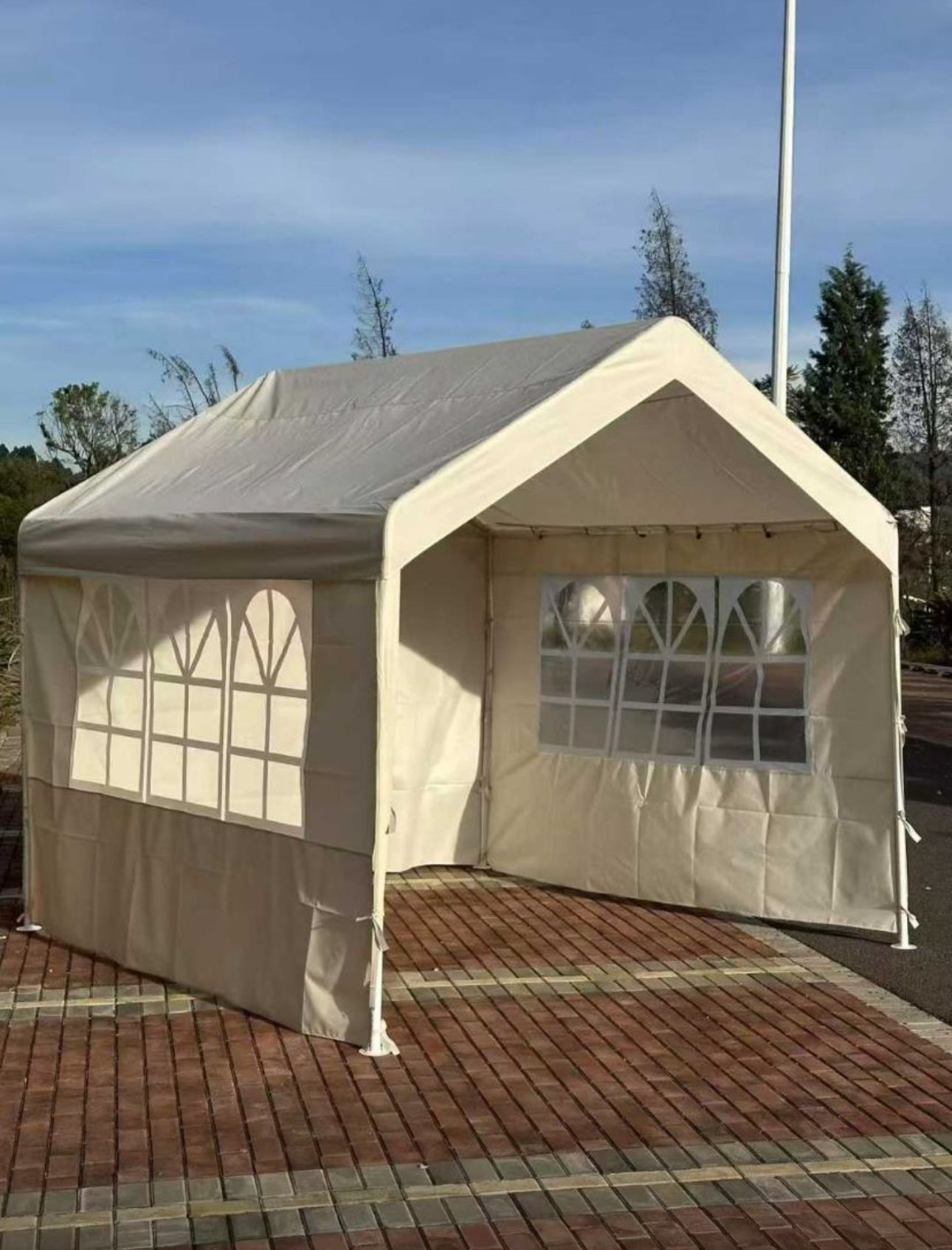 MHome Outdoor Gazebo 3x3M Foldable With Walls White