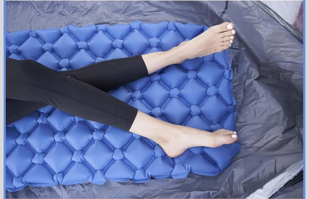 MHome Inflatable Camping Sleeping Pad Multipurpose Foldable Travel Mattress with Pillow for Picnic and Hiking Inc Foot Pump