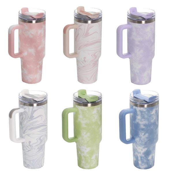 M-Home 1200ml Stainless Steel Thermal Bottle Cup with Handle, Lid & Reusable Straw – Leakproof, Double-Wall Insulated, Dishwasher Safe, Hot &amp; Cold Drink Travel Tumbler