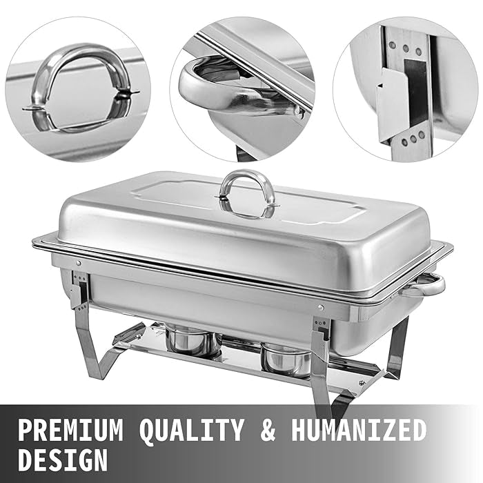 3 Grid Buffet Serving Set Party Warmer Buffet with Folding Frame