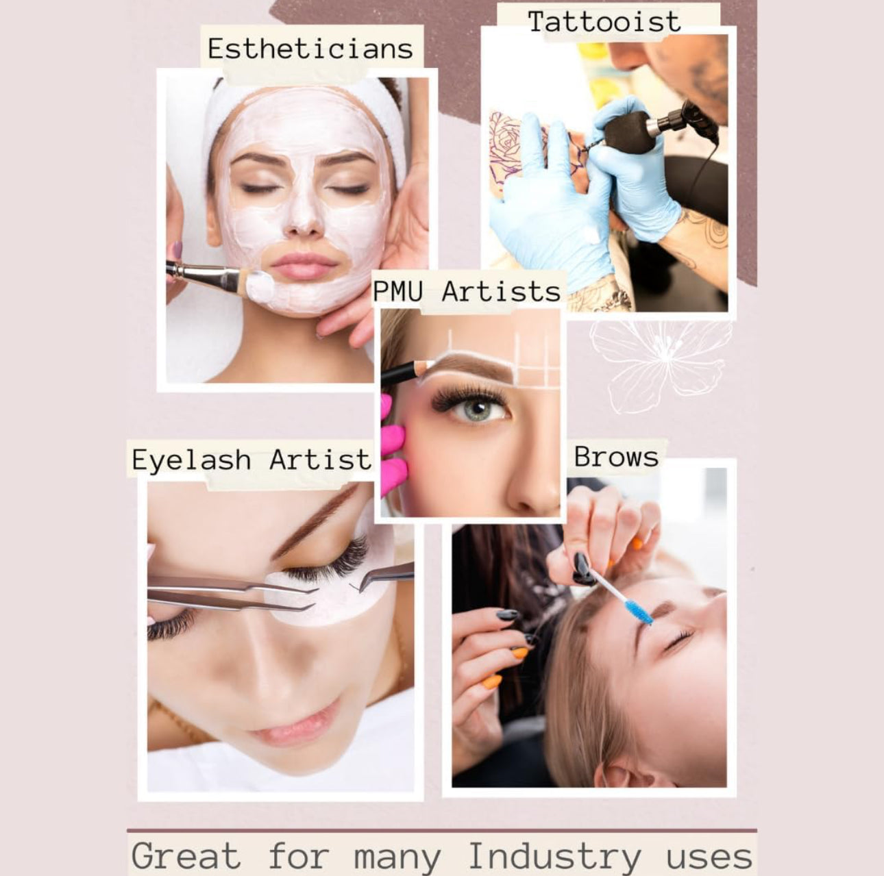 M-Lightz Multipurpose Light for Eyelash Extensions, Tattoo Artist - LED Lash Lamp for Beauty Professionals - Adjustable Brightness & Height - with Phone Holder