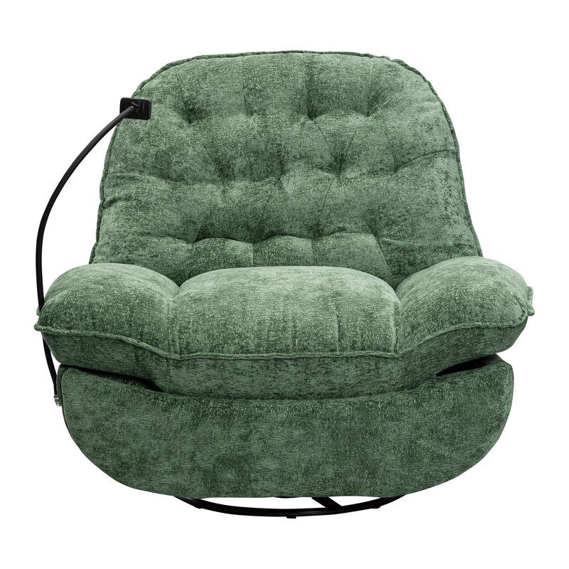 MHome Swivel Rocker Recliner Chair with Adjustable Backrest Footrest