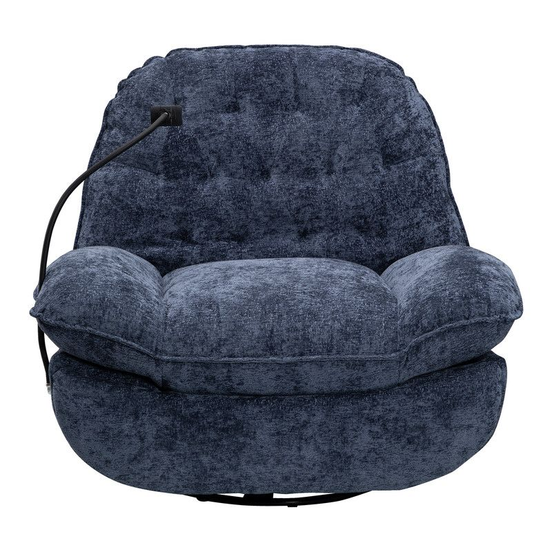 MHome Swivel Rocker Recliner Chair with Adjustable Backrest Footrest