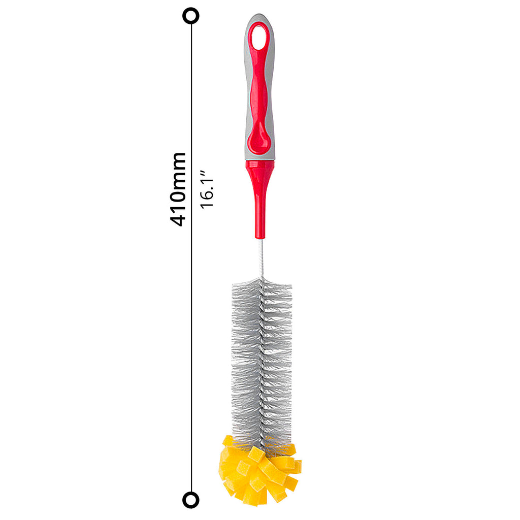 LiAo Long Handle Baby Bottle Cleaning Brush with Sponge