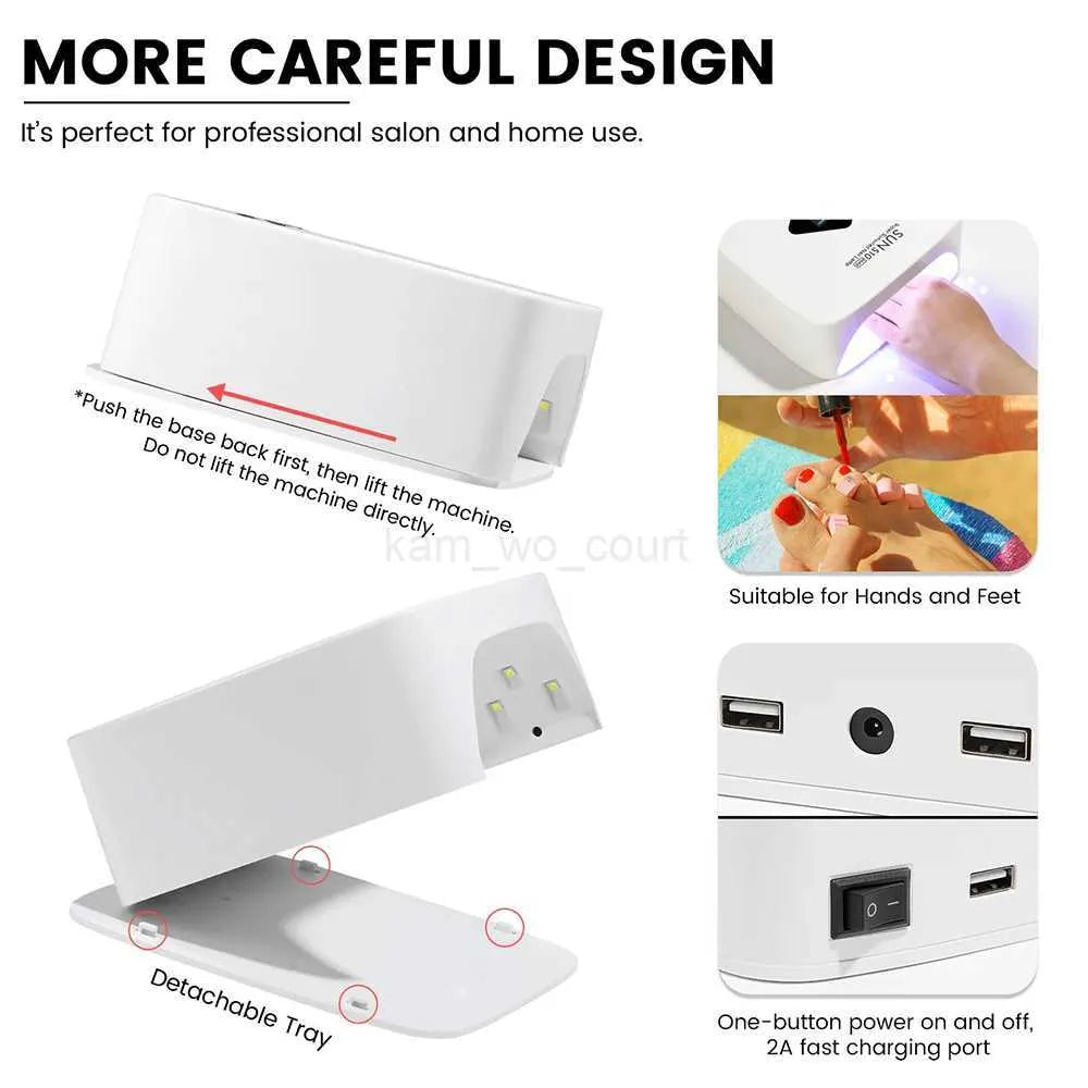 Sun Professional Rechargeable UV LED Nail Lamp Cordless UV Light for Gel Nail Machine S10