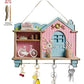 MHome 2D Simple Colorful Wooden And Home Key Hanger With Four Metal Hooks- Various Designs