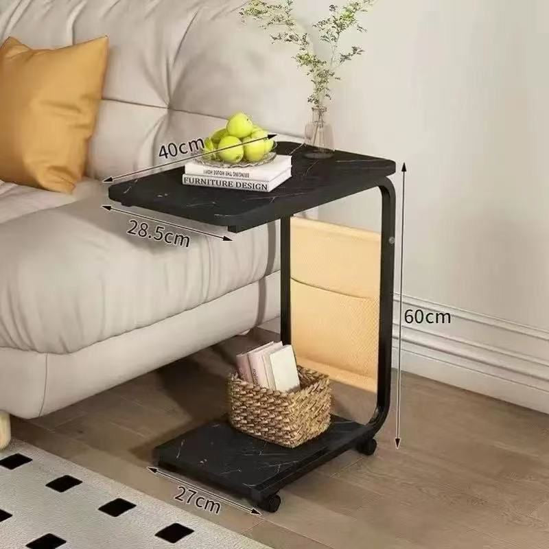 MFurn
Soft End Side Table with Wheels, Narrow Bedside With Magazine Pocket, Small Coffee Table For Bedroom, Living Room-Various Colours