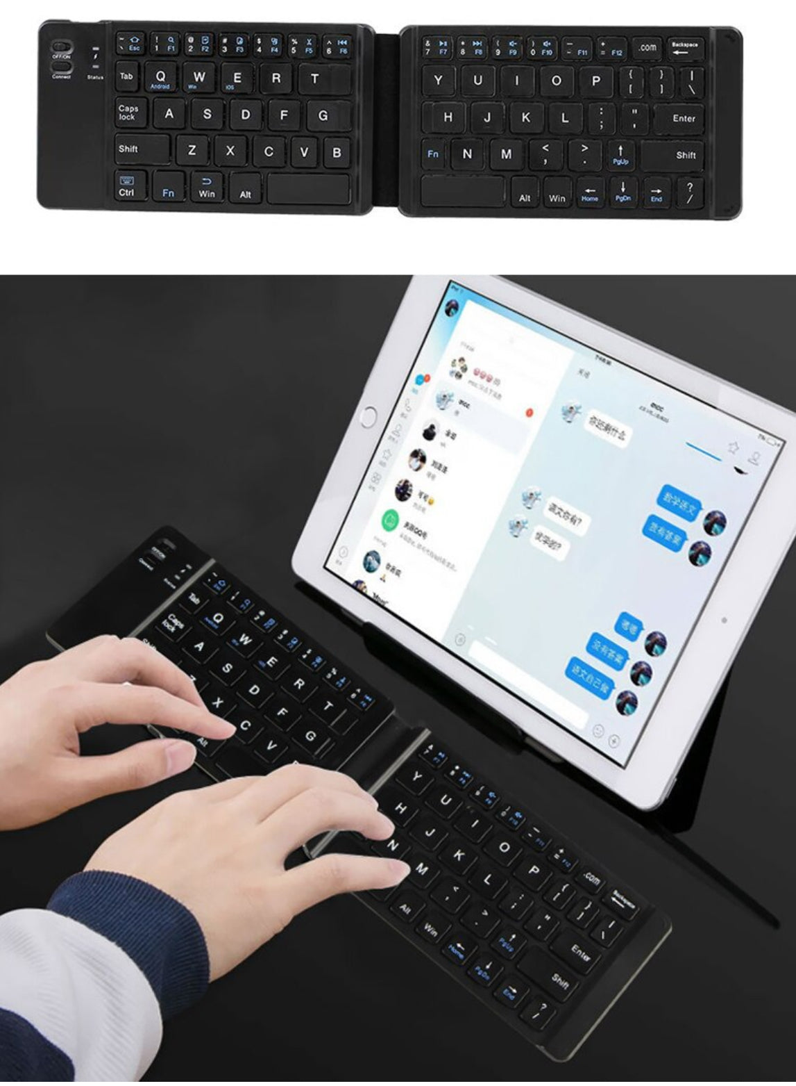 MTech Ultra Thin Rechargeable
Foldable Wireless
Bluetooth Keyboard
Available in Black, White
& Pink
