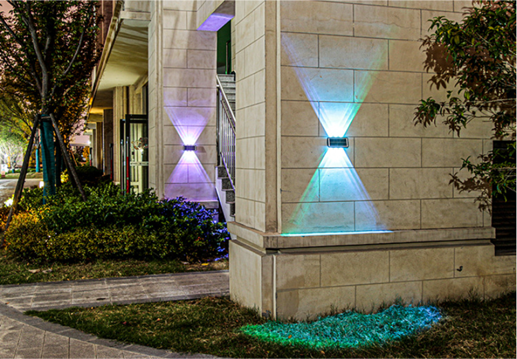 Triple Light Source Solar Powered Sensor Wall Light RGB With 2 Lighting Modes