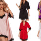 Ladies Satin & Lace Nightgown + Robe Set 2pc
