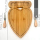 1pc Bamboo Cheese Knife & Fork & 1pc Cutting Board