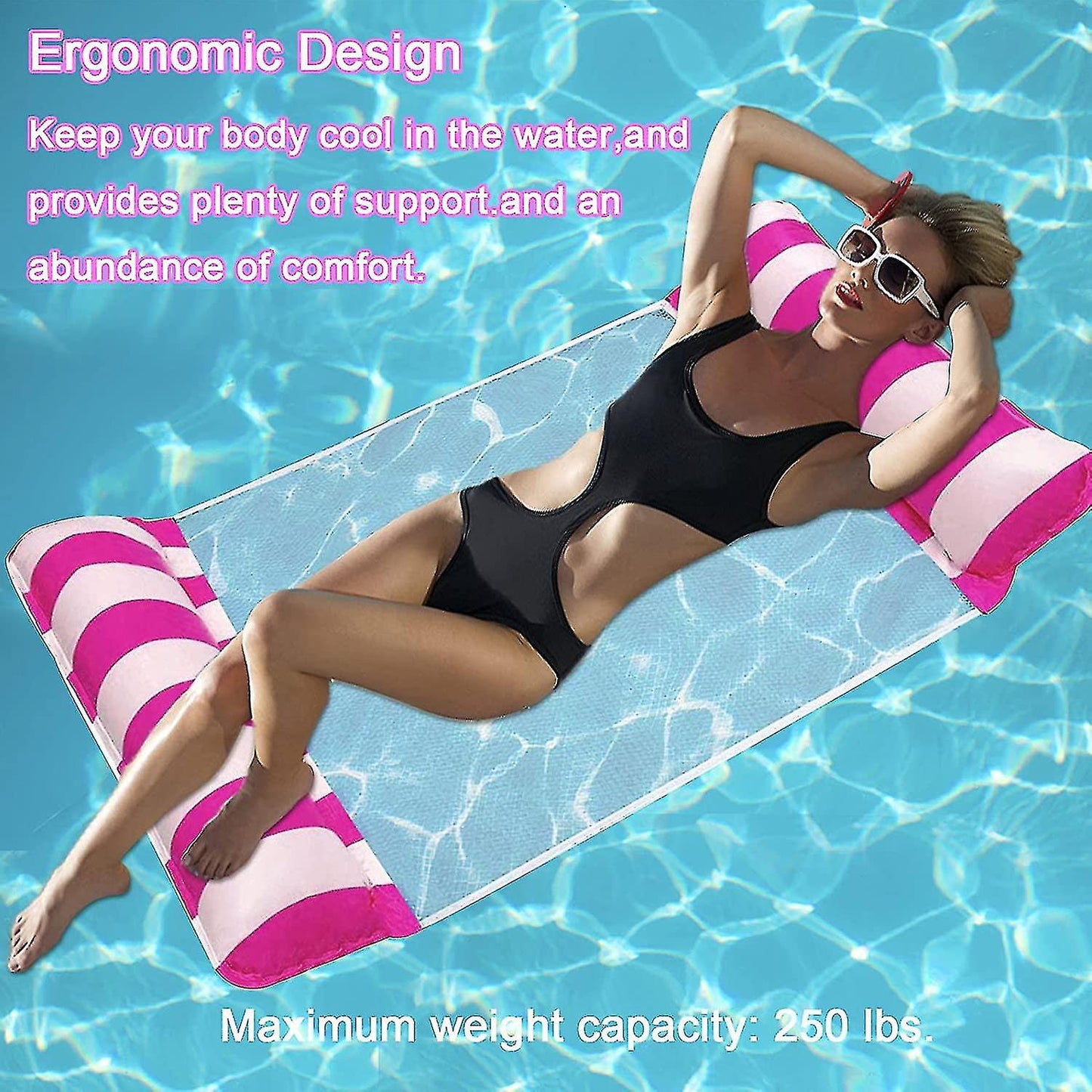 MHome Inflatable Floating Bed – Swimming Pool Hammock Lounger