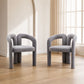 MFURN Modern Velvet Dining Chair Funky Barrel Accent Chairs, Upholstered Armchair Comfy Side Chair for Kitchen Living Room Dining Room-Various Colours