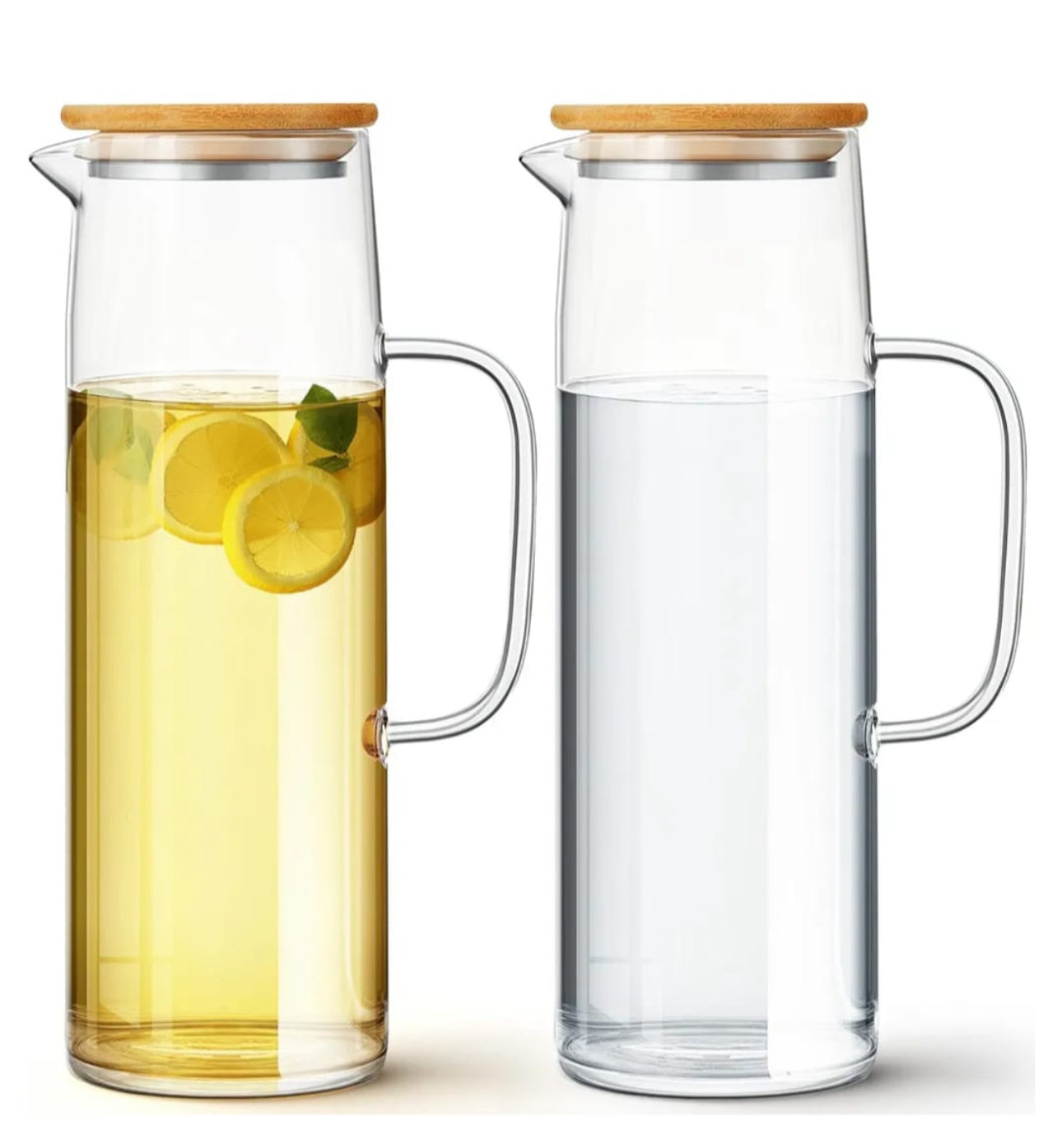 Glass Pitcher With Bamboo Lid