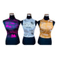 Ladies Newspaper Print Mock Neck Crop Tank Top Various Options