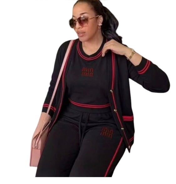 Ladies Trendy Knitted Tracksuit 3pc -Various Colours