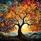 Magic Arc Autumn Tree Canvas Art