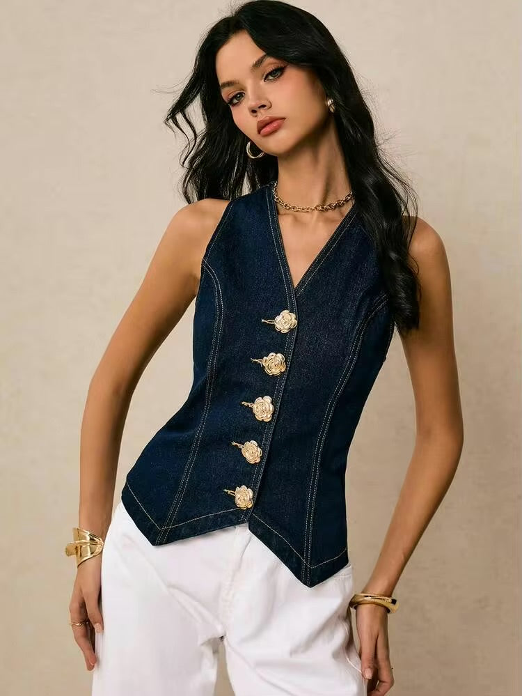 Ladies Denim Vintage Vest-Various Colours