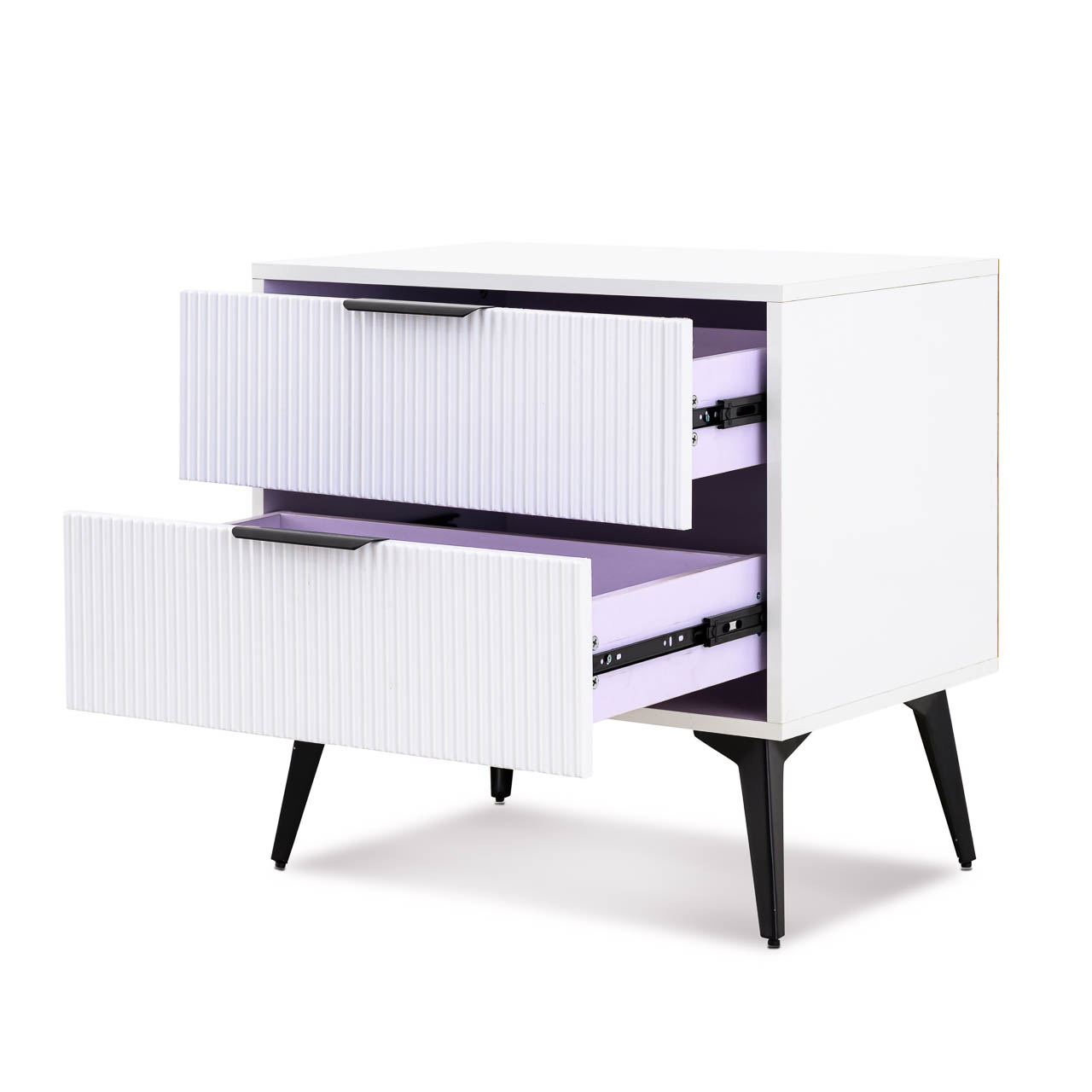 MFurn Modern Two-Drawer Nightstand White