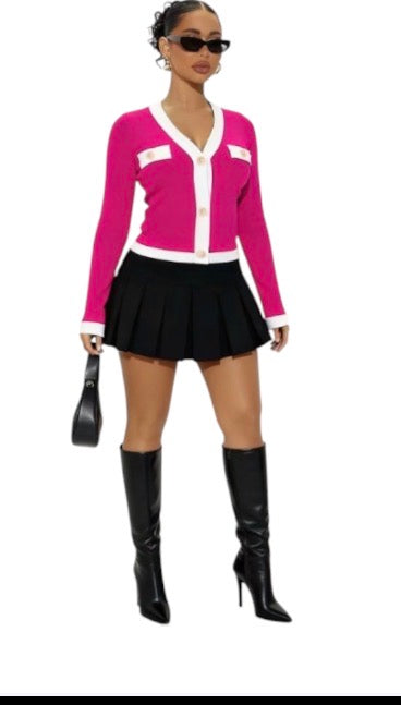Ladies V-Neck Cardigan-Various Colours
